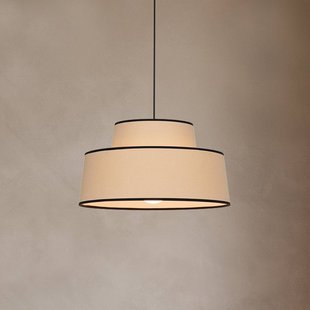 COREP Hanglamp Mallorca, kalkkleurig, Ø 38 cm, katoen