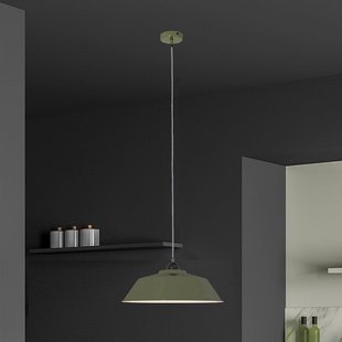 Mexlite Hanglamp Nove, groen, binnenkant wit, metaal, E27