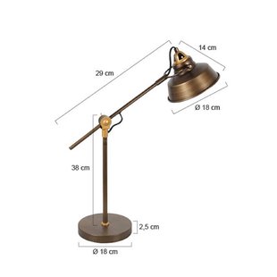 Mexlite Tafellamp Nove, brons, metaal, E27