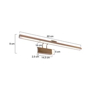 Steinhauer LED wandlamp Litho, brons, metaal, CCT, breedte 60 cm