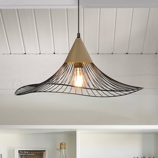 COREP Hanglamp Lizzie, zwart/messingkleurig, Ø 60 cm, metaal