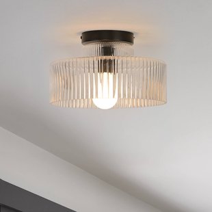 COREP Plafondlamp Lorenzo, transparant/zwart, Ø 28 cm, glas