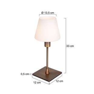 Steinhauer Tafellamp Ancilla, brons, hoogte 33 cm, metaal, glas, E14