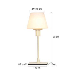 Steinhauer Tafellamp Ancilla, crèmekleurig, hoogte 33 cm, metaal, glas, E14