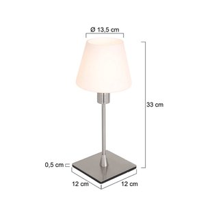 Steinhauer Tafellamp Ancilla, staal, hoogte 33 cm, metaal, glas, E14