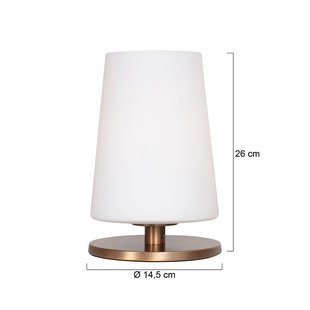 Steinhauer Tafellamp Ancilla, brons, hoogte 26 cm, metaal, glas, E27