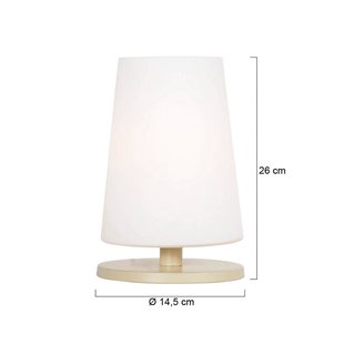 Steinhauer Tafellamp Ancilla, crèmekleurig, hoogte 26 cm, metaal, glas, E27