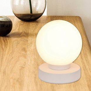 COREP Tafellamp Seventy, mat wit, hoogte 15 cm, metaal/glas