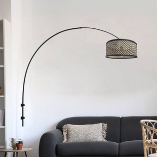 Steinhauer Wandlamp Sparkled Light, zwart/zwart-houten vlechtwerk