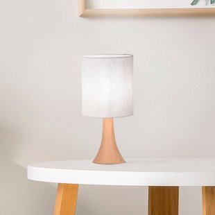 COREP Tafellamp Arto, lichtbruin/wit, hoogte 32 cm, metaal/linnen