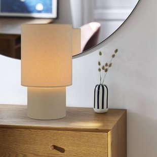 COREP Tafellamp Rhodes ivoorkleurig/beige 51 cm linnen/keramiek