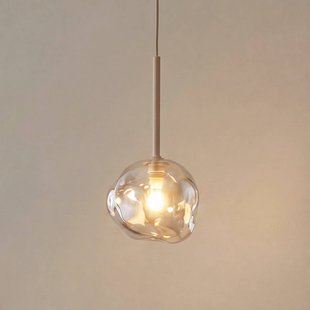TK Lighting Hanglamp Lava, Ø 15 cm, G9, zand/cognac, glas