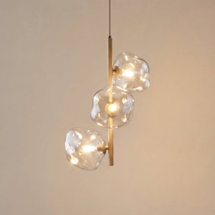TK Lighting Hanglamp Lava, 3-lamps, Ø 29 cm, zand/cognac, G9
