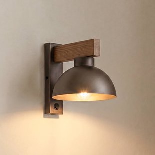 TK Lighting Wandlamp Oslo, bruin, metaal, 20 cm hoog, E27