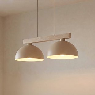 TK Lighting Hanglamp Oslo, zandkleurig, 2-lamps, 83 cm lang, E27