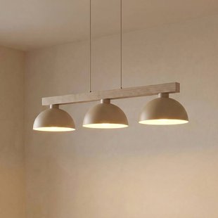 TK Lighting Hanglamp Oslo, zandkleurig, 3-lamps, 118 cm lang, E27