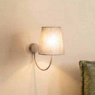 TK Lighting Wandlamp Candi, beige/zandkleurig, linnen, 34 cm hoog, E27