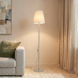 TK Lighting Vloerlamp Elizabeth, zand/beige, linnen, 152 cm hoog, E27