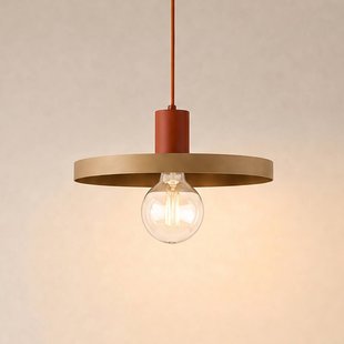 TK Lighting Hanglamp Sila, zand/rood, metaal, Ø 30 cm, E27
