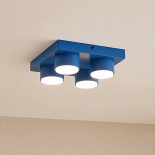 TK Lighting Plafondlamp Brix, blauw, 23 cm lang, 4-lamps, GX53