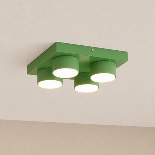 TK Lighting Plafondlamp Brix, groen, 23 cm lang, 4-lamps, GX53