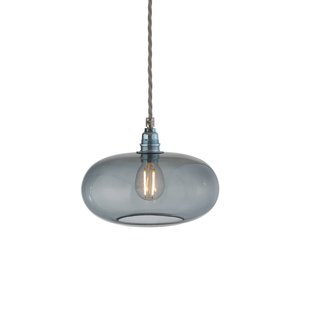EBB & FLOW hanglamp Horizon, rookgrijs, glas, Ø 21 cm