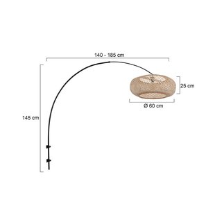 Steinhauer Wandlamp Sparkled Light 4404ZW, zwart/natuurlijk bamboe, E27