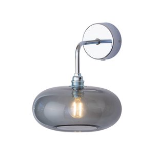 EBB & FLOW wandlamp Horizon, rookgrijs, glas, Ø 21 cm
