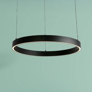 Searchlight LED hanglamp Layla, zwart, Ø 64 cm CCT, in hoogte verstelbaar