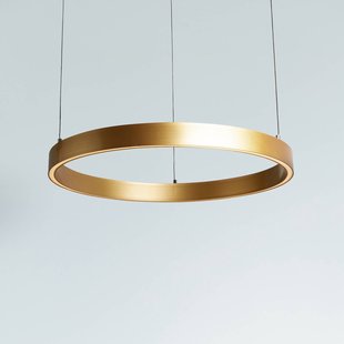 Searchlight LED hanglamp Layla, goud, Ø 64 cm CCT, in hoogte verstelbaar