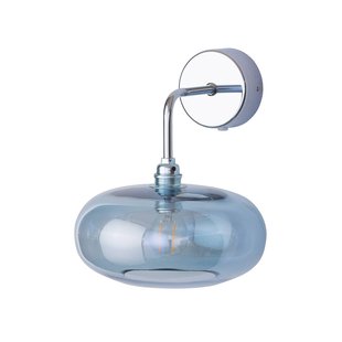 EBB & FLOW wandlamp Horizon, blauw, glas, Ø 21 cm