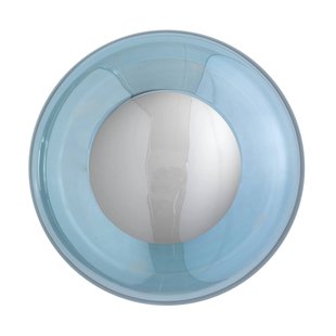 EBB & FLOW wandlamp Horizon Surface, blauw, glas, Ø 21 cm