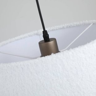 Searchlight Hanglamp Chelsea, bruin/wit, Ø 35 cm, stof