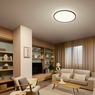 Philips LED plafondlamp Superslim, zwart, CCT, dimbaar