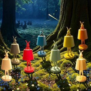 KARE LED-batterijlamp Animal Rabbit, petrol, IP54, 29 cm