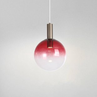 Searchlight Hanglamp Ombre, bolvormig, rood/wit, Ø 30 cm, glas