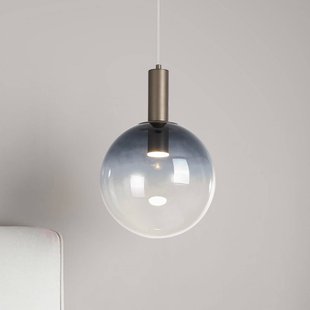 Searchlight Hanglamp Ombre, bolvormig, rookgrijs/wit, Ø 30 cm, glas