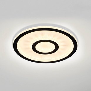 Searchlight LED plafondlamp Roundel, wit/zwart, Ø 35 cm, ijzer/acryl