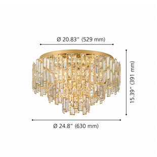 Stars of Light plafondlamp Calmeilles messing Ø 63 cm glas