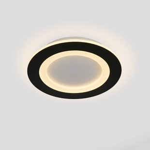 Searchlight LED plafondlamp Ringo, Ø 39 cm, zwart/wit, ijzer/acryl, CCT
