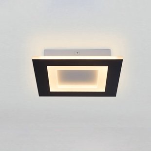 Searchlight LED plafondlamp Squary, lengte 25 cm, zwart/wit ijzer, CCT