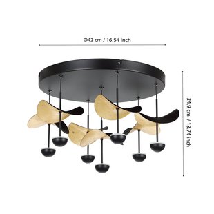Stars of Light LED plafondlamp Dracera zwart/goud Ø 51 cm