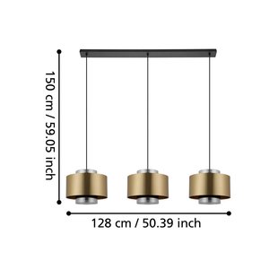 Stars of Light hanglamp Dugla goudkleurig 128 cm 3-lamps