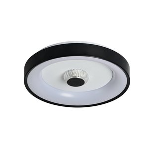 Searchlight LED plafondlamp Polka, zwart/wit, Ø 38 cm, ijzer/acryl