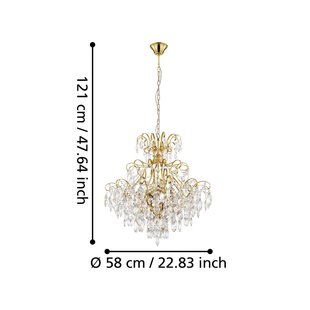 Stars of Light kroonluchter Fenoullet, messing, Ø 58 cm