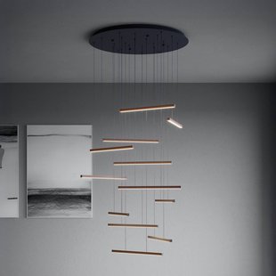 Stars of Light LED hanglamp Lindoza zwart 44 cm 12-lamps