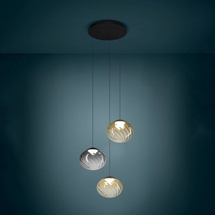 Stars of Light hanglamp Pantoja zwart/amber 52 cm 3-lamps