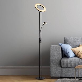 Searchlight LED vloerlamp Mother &amp; Child, zwart, leeslamp, dimbaar