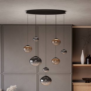 Stars of Light hanglamp Pantoja zwart/amber 96 cm 8-lamps