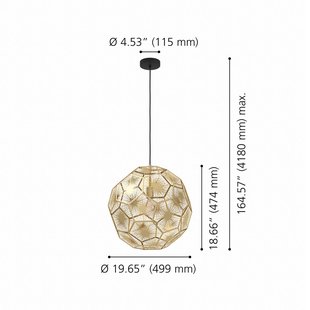 Stars of Light hanglamp Skoura, messing Ø 50 cm metaal